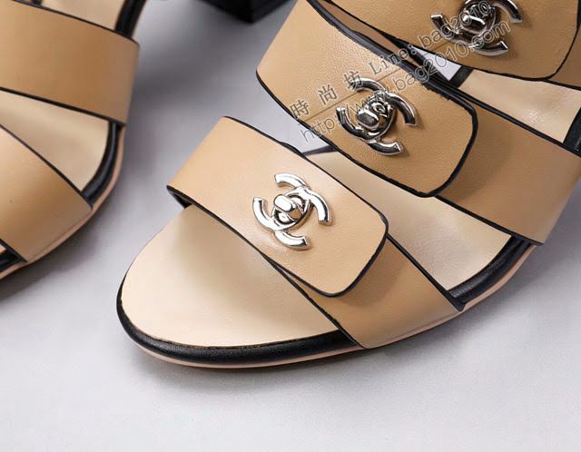 Chanel女鞋 香奈兒新款拖鞋 Chanel高跟涼拖鞋  naq1110